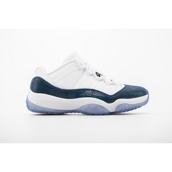 Air Jordan 11 Low "Navy Blue Snakeskin" White Blue CD6846-102