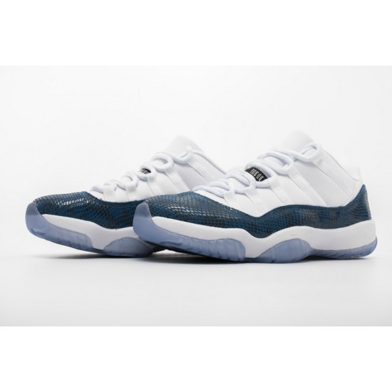 Air Jordan 11 Low "Navy Blue Snakeskin" White Blue CD6846-102