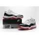 Air Jordan 11 Low "White Bred" Black White Red AV2187-160