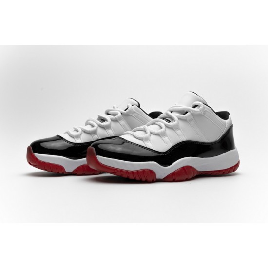 Air Jordan 11 Low "White Bred" Black White Red AV2187-160