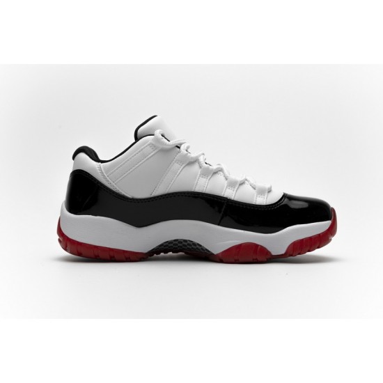 Air Jordan 11 Low "White Bred" Black White Red AV2187-160