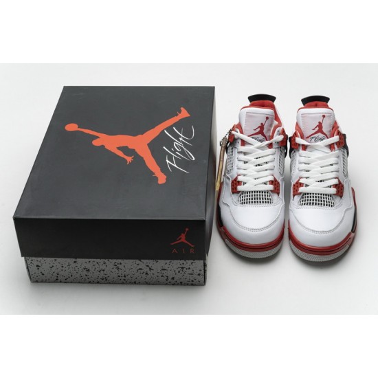 Air Jordan 4 Retro "Fire Red" White Black Red 308497-110