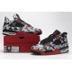 Air Jordan 4 Retro "Singles Day Tattoo" Black White Red BQ0897-006
