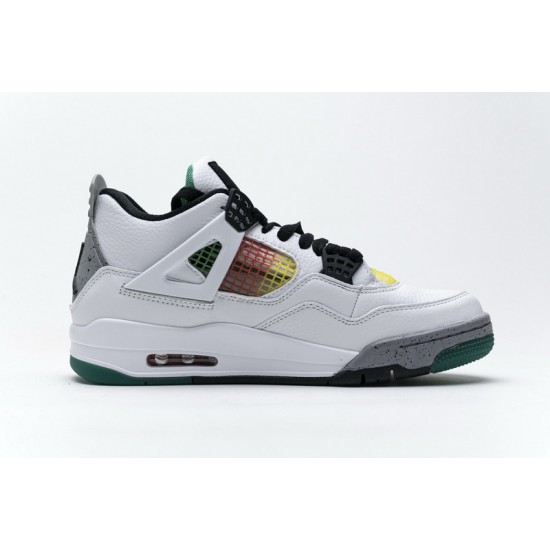 Air Jordan 4 Retro "Rasta" White Green AQ9129-100