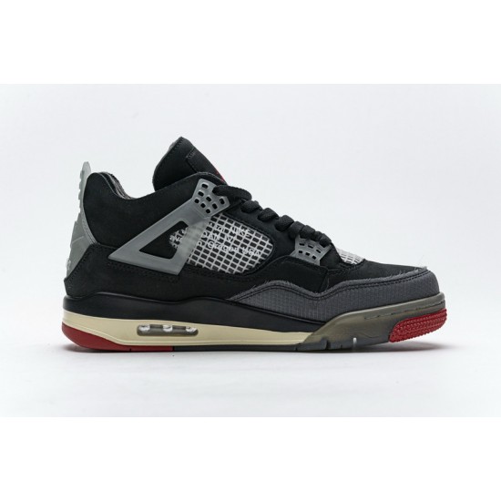 Off-White x Air Jordan 4 "Bred" Black Grey Red CV9388-001