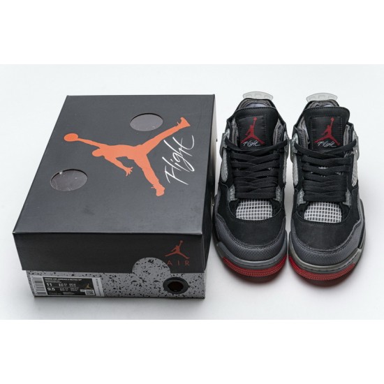 Off-White x Air Jordan 4 "Bred" Black Grey Red CV9388-001