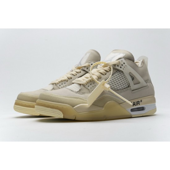 Off-White x Air Jordan 4 "Sail" Yellow White CV9388-100