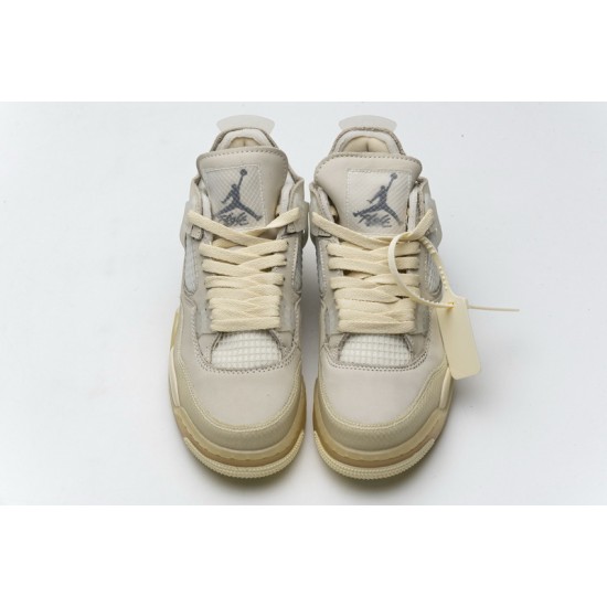 Off-White x Air Jordan 4 "Sail" Yellow White CV9388-100