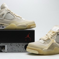 Off-White x Air Jordan 4 "Sail" Yellow White CV9388-100