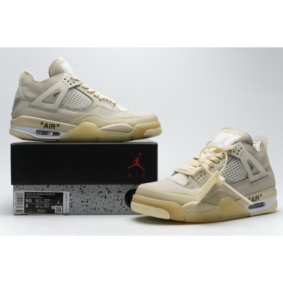 Off-White x Air Jordan 4 "Sail" Yellow White CV9388-100