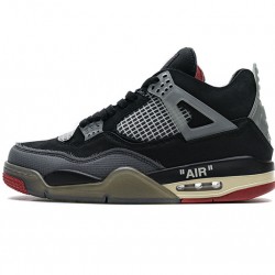 Off-White x Air Jordan 4 "Bred" Black Grey Red CV9388-001