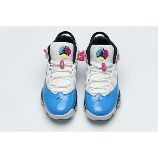 Air Jordan 6 Rings BG White Blue Fury Cyber Pink CK0018-100 36-45