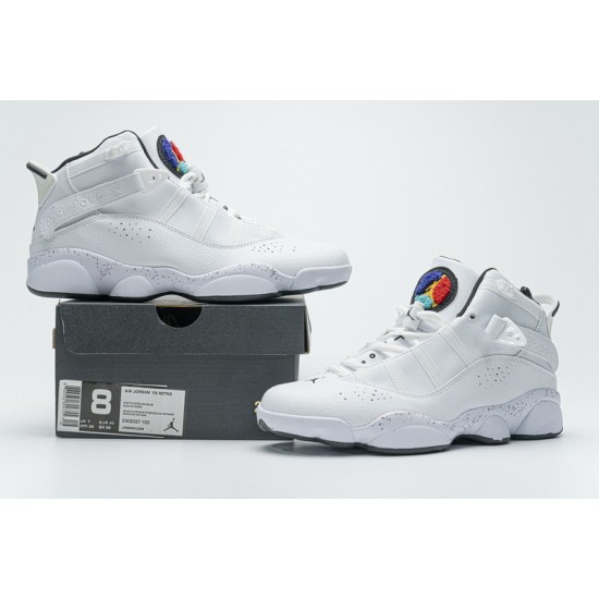Air Jordan 6 Rings "Paint Splatter" All White 322992-100 36-45