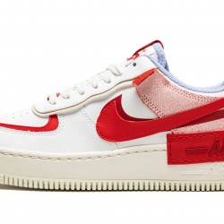 WMNS Nike Air Force 1 Shadow Red Cracked Leather CI0919 108