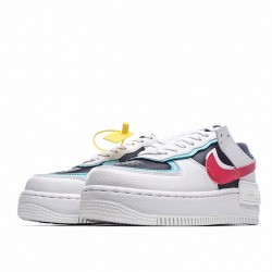 Nike Air Force 1 Shadow "White Bleached Aqua" White Black Red DA4291-100