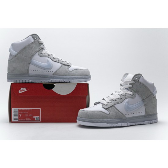Slam Jam x Nike SB Dunk High "White Platinum" Gery White DA1639-100