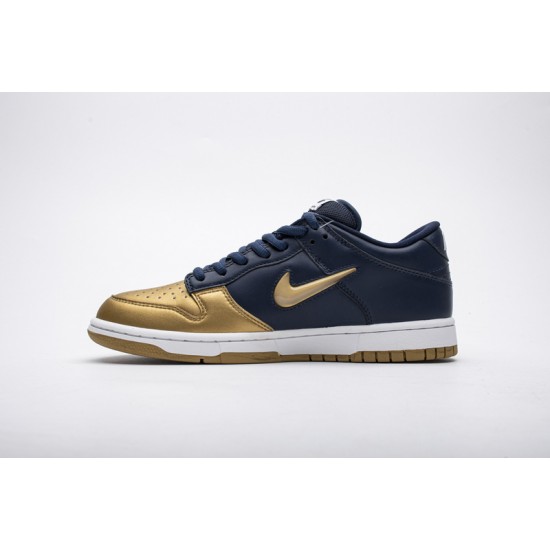 Supreme x Nike SB Dunk Low OG "Jewel Swoosh Gold" Blue Gold CK3480-700