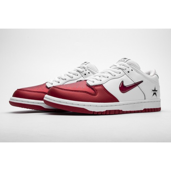 Supreme x Nike SB Dunk Low OG "Jewel Swoosh Red" White Red CK3480-600