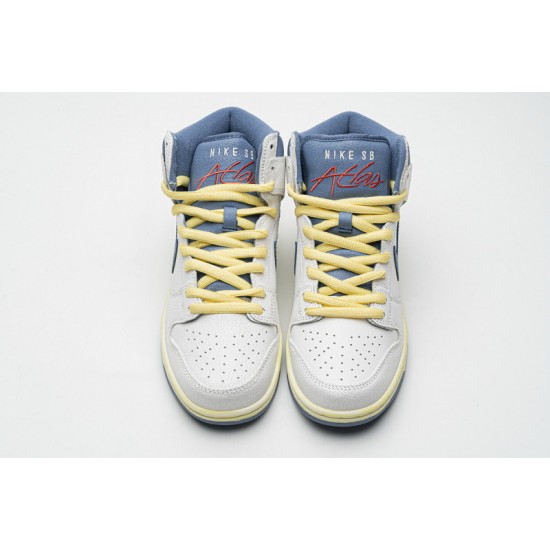 Atlas x Nike SB Dunk High "Lost At Sea" White Blue Yellow CZ3334-100 36-47