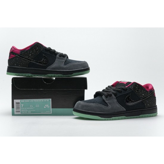Nike Dunk Low Premium SB AE QS "Northern Lights" Black Red 724183-063