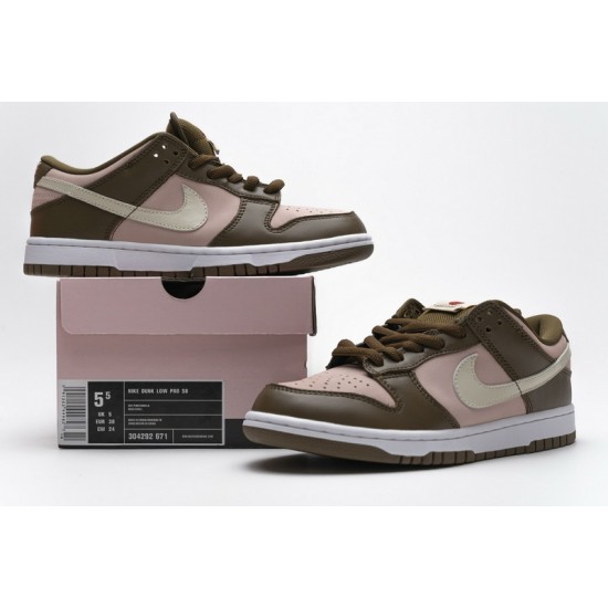 Nike Dunk Low Pro SB "Stussy Cherry" Brown Pink 304292-671