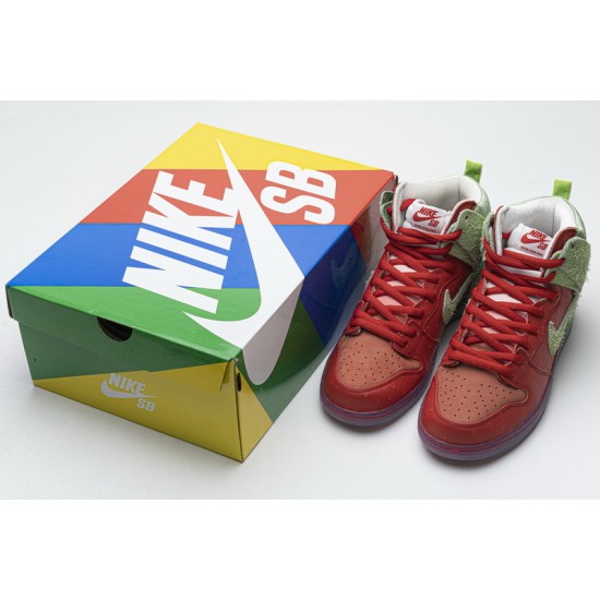 Nike SB Dunk High "Strawberry Cough" Red Green CW7093-600
