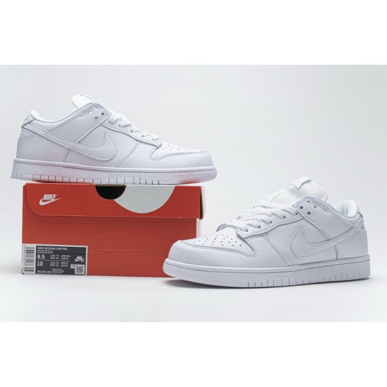 Nike SB Dunk Low Pro "White Out" All White 304292-100