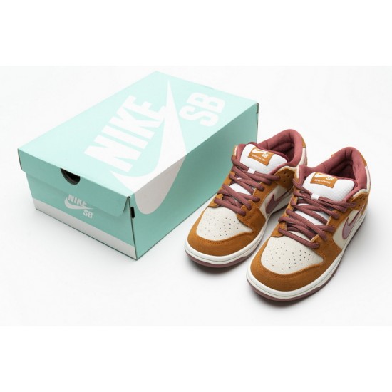 Nike SB Dunk Low Pro "Dark Russet Cedar" Orange White BQ6817-202