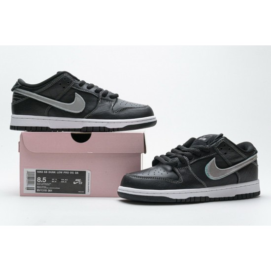 Nike SB Dunk Low Pro OG QS "Black Diamond" Black Silver BV1310-001