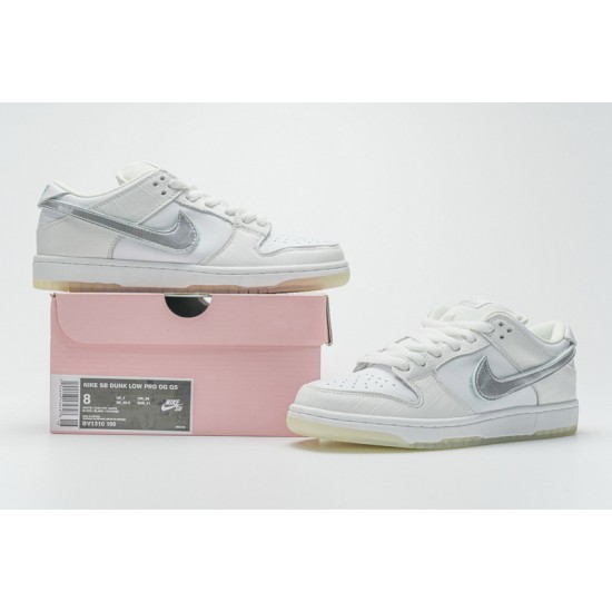Nike SB Dunk Low Pro QS "Diamond Supply" White Silver BV1310-100 36-46