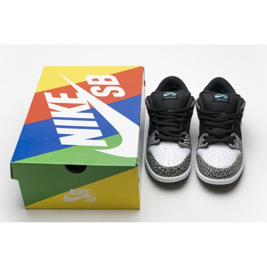 Nike SB Dunk Low "Atmos Elephant" Black White Blue BQ6817-009