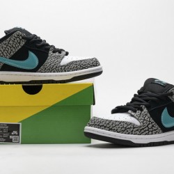Nike SB Dunk Low "Atmos Elephant" Black White Blue BQ6817-009
