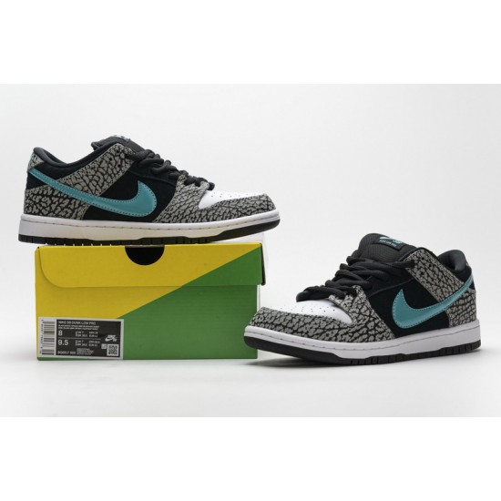 Nike SB Dunk Low "Atmos Elephant" Black White Blue BQ6817-009
