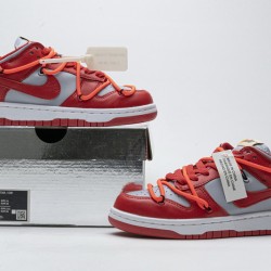 Off-White x Nike Dunk Low "University Red" Red Gray CT0856-600