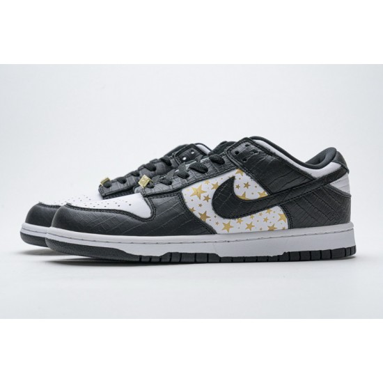 Supreme x Nike SB Dunk Low "Black Stars" Black White DH3228-102
