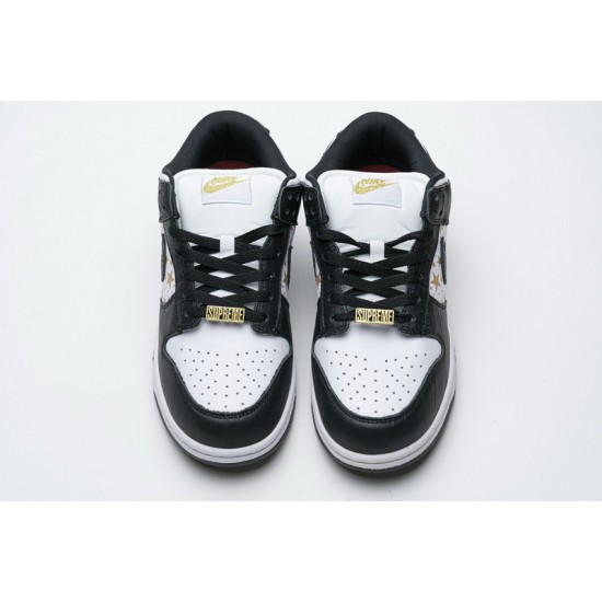 Supreme x Nike SB Dunk Low "Black Stars" Black White DH3228-102