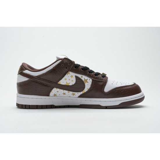 Supreme x Nike SB Dunk Low "Brown Stars" Brown White DH3228-103