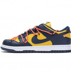 Off-White x Nike Dunk SB Low "White Michigan" Blue Yellow CT0856-700
