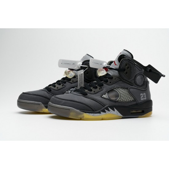 Off-White x Air Jordan 5 "Muslin" Black Grey CT8480-001
