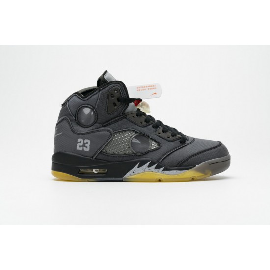Off-White x Air Jordan 5 "Muslin" Black Grey CT8480-001