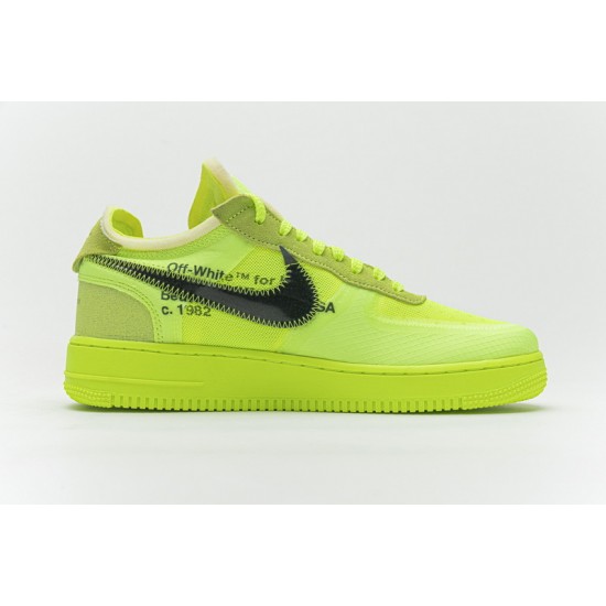 Off-White x Nike Air Force 1 Low "Volt" Green Black AO4606-700