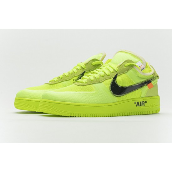 Off-White x Nike Air Force 1 Low "Volt" Green Black AO4606-700