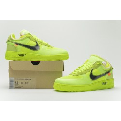 Off-White x Nike Air Force 1 Low "Volt" Green Black AO4606-700