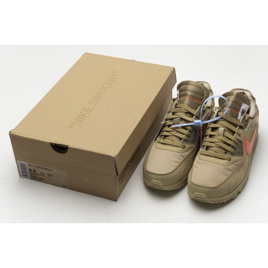 Off-White x Nike Air Max 90 "Desert Ore" Brown Orange AA7293-200