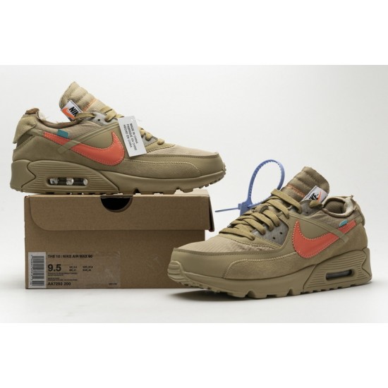 Off-White x Nike Air Max 90 "Desert Ore" Brown Orange AA7293-200