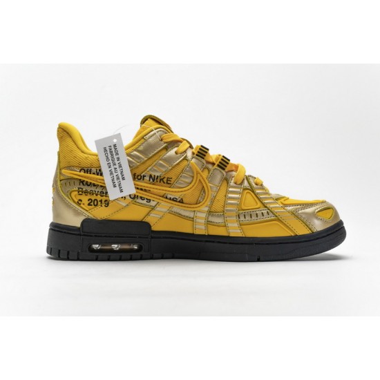 Off-White x Nike Air Rubber Dunk "University Gold" Yellow Gold CU6015-700
