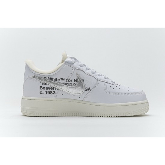 Off-White x Nike Air Force 1 07 Low "Conplex Con" White Silver AO4297-100