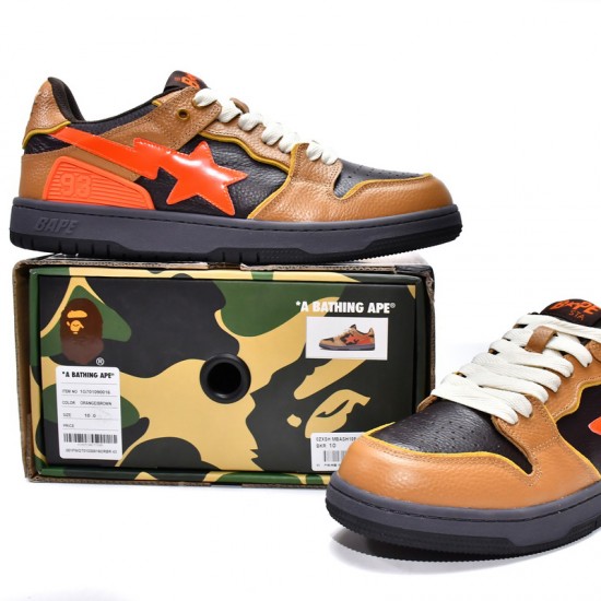 A Bathing Ape Sk8 Low Black Brown Red Women Men Sneaker