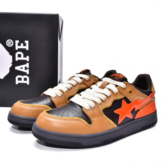 A Bathing Ape Sk8 Low Black Brown Red Women Men Sneaker