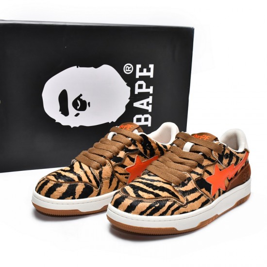 A Bathing Ape Sk8 Low Black Orange Brown Women Men Sneaker